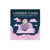 Book cover for Lavender Clouds: Comics About Neurodivergence and Mental Health by Bex Ollerton. A cartoon illustration of a young woman with pink hair sits cross-legged among soft pink and lavender clouds against a deep navy starry sky, her arms folded across her chest.